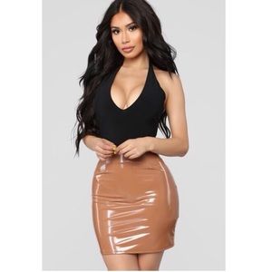 Black V-neck bodysuit